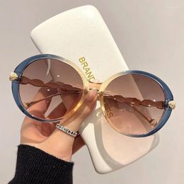 Sunglasses Large Frame Circular Shape Luxury Women Brand Designers Sun Glasses Women's Travel Eyewear UV400 Gafas De Sol