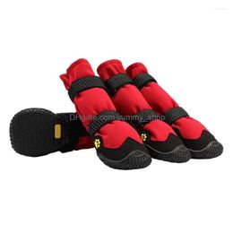 Dog Apparel Durable Waterproof Boots Non-Slip Sole Reflective Straps Snow For Medium To Dogs Drop Delivery Home Garden Pet Supplies Otrl3