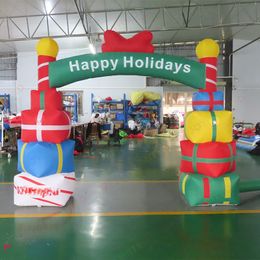 26ft 8m width inflatable Christmas archway outdoor candy gift box entrance arch for holiday decoration