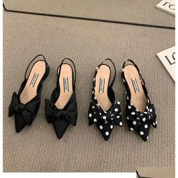 Sandals Summer Womens Fashion Low Heels Women Shoes Elegant Pointed Straps Party Pumps Sandalias De Mujer Drop Delivery Accessories Dhhim