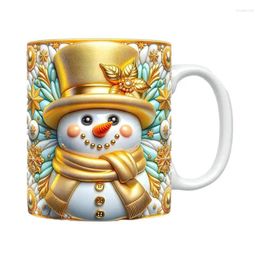 Mugs 3D Christmas Ceramic Mug Creative Santa Claus Coffee Tea Cup Tableware Cartoon Birthday Gifts 350ml