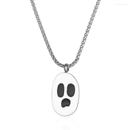 Pendant Necklaces Stainless Steel Cute Ghost Necklace Halloween Funny Jewellery Gift