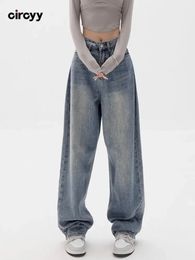 Baggy Jeans Women High Waisted Wide Leg Denim Pants Light Blue Loose Trousers Korean Casual Streetwear Y2K Fashion 240201