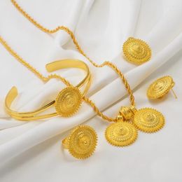 Necklace Earrings Set Anniyo Ethiopian Necklace/Earrings/Bracelet/Ring Eritrean Habesha Wedding Anniversary #180916