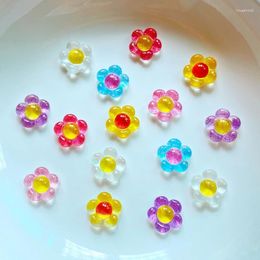 Decorative Figurines 50Pcs Cute Mini 9mm Floret Resin Figurine Crafts Flatback Cabochon Ornament Jewellery Making Hairwear Accessories