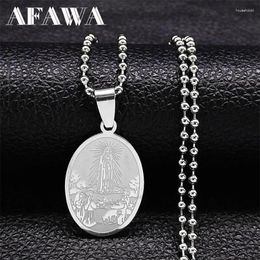 Pendant Necklaces Virgin Mary Necklace Stainless Steel Catholic Blessed Medal Pendants Christmas Gift Jewellery N6273S02