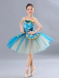 Stage Wear Ballet Suspender Skirt Children Girls Sequined Gauze TUTU Modern Dance Performance Clothing Group Wholesale