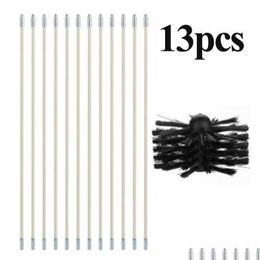 Cleaning Brushes Nylon Brush With 4/12 Pcs Long Handle Flexible Pipe Rods For Chimney Fireplaces Inner Wall Cleaning House Cleaner Too Dh7S8