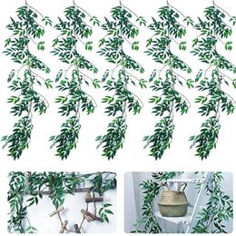Decorative Flowers 3PCS Artificial Willow Leaves Vines Twig Fake Silk Hanging Plant For Indoor Wedding Party Crowns Wreath Garden Decoration