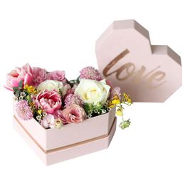 Packing Boxes Wholesale Heart Shaped Love Gift Box Letter Bronzing Flower Present Container Wedding Engagment Birthday Valentine Day P Dh1Bz