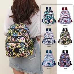 School Bags Backpack Women's Large Capacity Waterproof Printed Oxford Cloth College Student Schoolbag Lightweight Travel Bag