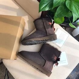 Boots Uggskid Mini Boot Platform Tasman Tazz Platform Australia Slippers Winter Booties Snow Mini Boot Ankle Short Fur Chesut Outdoor Comfort Unisex with Box 827