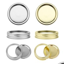Other Kitchen Tools Mason Jar Lids 100% Fit For Ball Kerr Jars Food Grade Material Split-Type Metal Mouth Canning Bpa Airtight Leak Dr Dhqfp