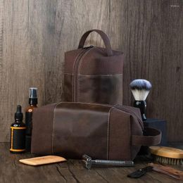 Storage Bags Travel Toiletry Bag For Men Handcrafted Waterproof Men's With Large Capacity Husband Shaving