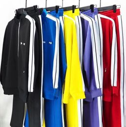 Erkek Kadın Terzil Sweatshirts Suits Tasarımcı Palm Angel Sportswear Jogging Sportuits Sıradan Uzun Kollu Giyim Zip Ceket Pantolon Spor Giyim Mavi Pembe