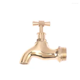 Bathroom Sink Faucets High Quality Household Brass Slow Boiling Faucet Male Thread Bronze Antique With Handle Petcock Tap 6.5 6.5cm