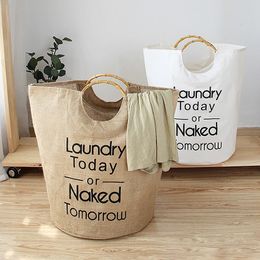 Large Capacity Laundry Basket Dirty Clothes Folding Organiser Handle Laundry Bag Handbags Kids Toys Sundries Storage Bucket 240119