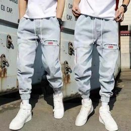 Men's Pants Chic Men Trousers Joggers Spring Summer Drawstring Match Casual Plus Size