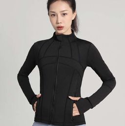 LL Yoga Jacket Womens Define Workout Sport Coat Fitness Sports Quick Dry Activewear Top Solid Zip Up Sweatshirt Sportwear Hot Sell 57