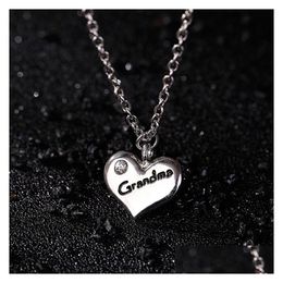 Pendant Necklaces Best Friends Necklaces Small Peach Hearts Family Engraved Necklace Drop Delivery Jewelry Necklaces Pendants Dhqdd