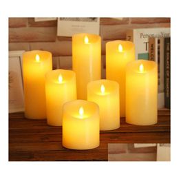 Candles Romantic Flameless Led Candle Light With Remote Control Wedding Party Birthday Valentine Lamp Drop Delivery Home Garden Home D Dhw6M