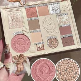 Colorrose Angel Embossed Eyeshadow Palette Blush High Gloss Integrated Palette Shimmer Shine Nude Eye Glitter Make Up Palette 240124