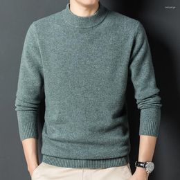 Men's Sweaters Collar 200% Pure Wool Sweater Half-high In Autumn And Winter With A Bottoming Shirt Thickened Cashmere Warm Sweater.