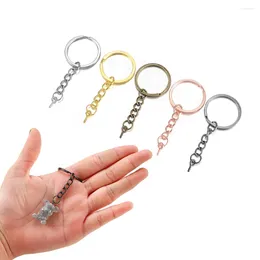 Keychains 10/20Pcs 25/28/30mm Screw Eye Pin Key Chain Ring With Screws Round Split Keyrings For DIY Jewellery Making Accessories