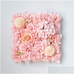 Decorative Flowers & Wreaths Decorative Flower Panel For Wall Handmade Artificial Silk Flowers Wedding Decor Party Backdrop Drop Deliv Dhjxu