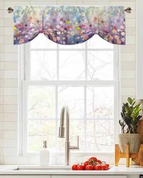 Curtain Spring Flowers Daisy Oil Painting Abstract Short Window Adjustable Tie Up Valance For Living Room Kitchen Drapes