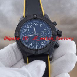 montre Quartz movement Chronograph PVD black steel case Rubber strap folding buckle 1884 B Men watch244r