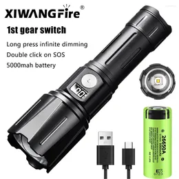 Flashlights Torches Powerful Led Flashlight 80W White Laser Torch Light 1500 Metre Long-range Tactical Use 5000mah Rechargeable Battery