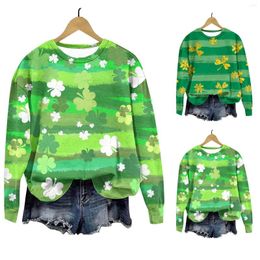 Women's Hoodies St. Day Long Sleeve Pattern Green Crew Neck Sweatshirt Fall Outfits Women Decorative With No Hood