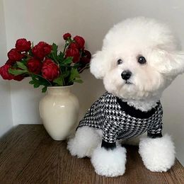 Dog Apparel Teddy Winter Sweater Warm Clothes Than Bear Flower Knit Pet Casual Button Up Puppy Christmas Gift