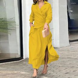 Casual Dresses Spring Women's Sexy V Neck Sundress Long Sleeve Holiday Outfits