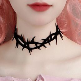 Choker Fashion Black Thorns Necklace For Women Vintage Sexy Lace With Pendants Gothic Girl Neck Jewellery Accessories