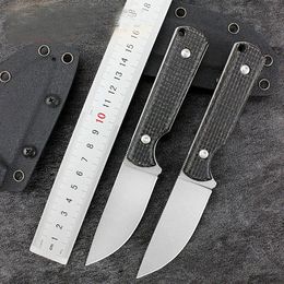 Top Quality Fixed Blade Hunting Knife D2 Blade Micarta Handle Outdoor Camping Straight Knives With K Sheath