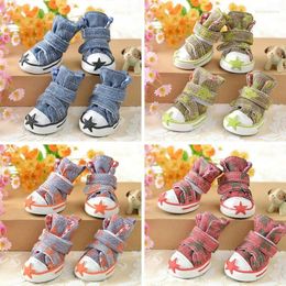 Dog Apparel 4pcs/Set Puppy Boots Pet Shoes Small Canvas Summer For Pets