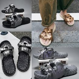 Slippers Men Women Slippers Indoor Outdoor Slides Non-slip Comfortable Shoes Skull Cloud Slides Trend Beach Sandals