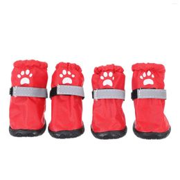 Dog Apparel 4 Pcs Pet Rain Boots Footwear Feet Protector Waterproof Shoes Outdoor Rainshoes Winter