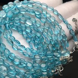 Loose Gemstones Meihan Natural Top Apatite Oval Paraiba Blue Beads Gem Stone Bracelets & 925 Silver Design Trending Products Gift