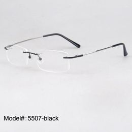 Sunglasses Frames Whole- 5507 Whole s 50 Piece lot Rimless Memory Titanium Hinged Optical Eyeglasses Spectacles1278h