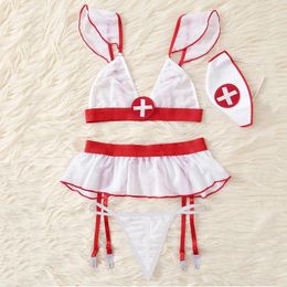 Bras Sets 'S Uniform Erotic Cosplay Outfit Women Sexy Eroticos Cos Lingerie Sex Open Clothing Femme Nightwear Costume Li