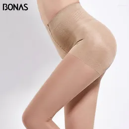 Women Socks BONAS 40D Plus Size Pantyhose Nylons Tights Lady Sexy Skin Black Slim Spring Summer Fashion Suitable For 100kg