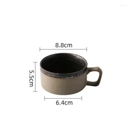 Coffee Pots Retro Pottery Cup Set Creative Handmade Ceramic Cups With Dish Milk Water Mug Breakfast Mugs Home Tableware Wholesale