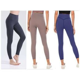 Stretch Lu-32 High-Waisted Leggings, Yoga Outfits Women's Exercise Fitness LU Brand Pants, Fitness Tight Elastic High- H High igh