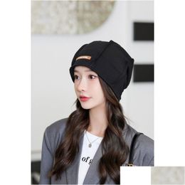 Beanie/Skull Caps Spring And Autumn Trend Hat Simple Solid Colour Cold Niche Texture Plover Drop Delivery Fashion Accessories Hats, Sca Dhzhf