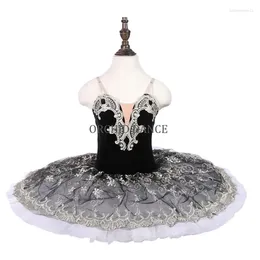 Stage Wear Pre-professional Exquisite Custom Size Color Performance Dance Kids Girls Adult Woman 7 Layers Black Ballet Tutu