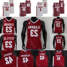 Wear College NCAA Alabama Crimson Tide Basketball Jersey Kira Lewis Jr Jaden Shackelford John Petty Jr Herbert Jones Robert Horry Alex Re High