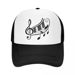 Ball Caps Fashion Piano Keys Music Note Baseball Cap For Men Women Adjustable Trucker Hat Sports